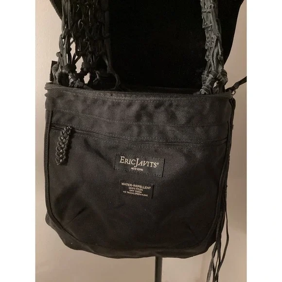 Eric Javits Black fishnet knotted purse satchel crossbody - Picture 9 of 9